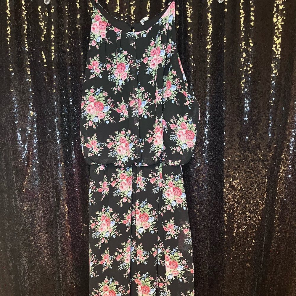 DNA Couture Black Floral Jumpsuit